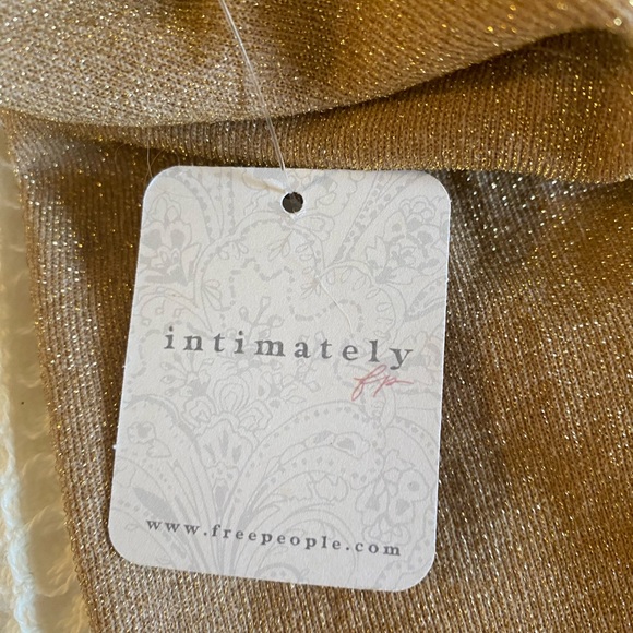 Gold Metallic Free People Tank Bodysuit - Picture 5 of 5